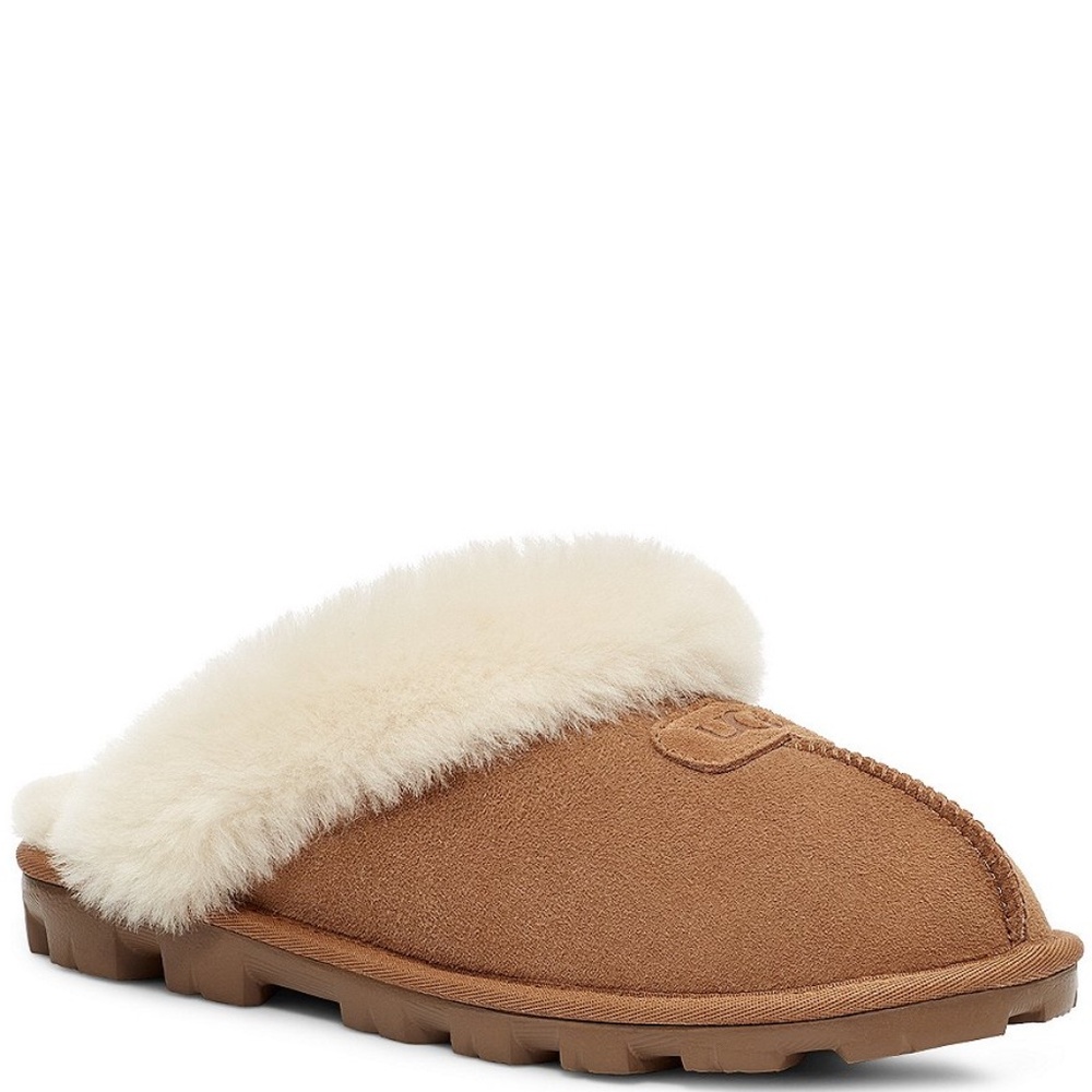Ugg Coquette Shearling Lined Slippers in Chestnut Sz 9